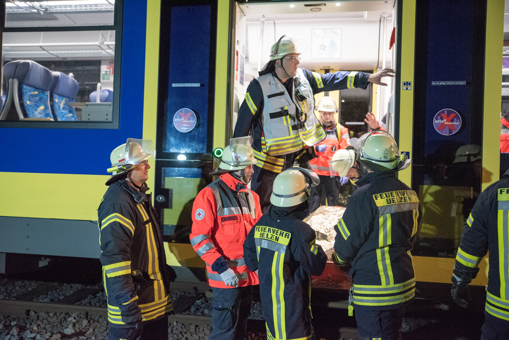 Großangelegte Übung von Feuerwehr, DRK und THW