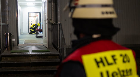 Großangelegter Einsatz von DRK und Feuerwehr bei der Bundespolizei